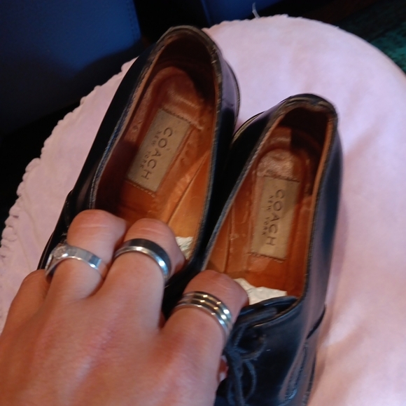 Coach Oxford Lace Shoes J 033 Black Wool Upper & Leather Lining Women's 7B - Picture 7 of 7